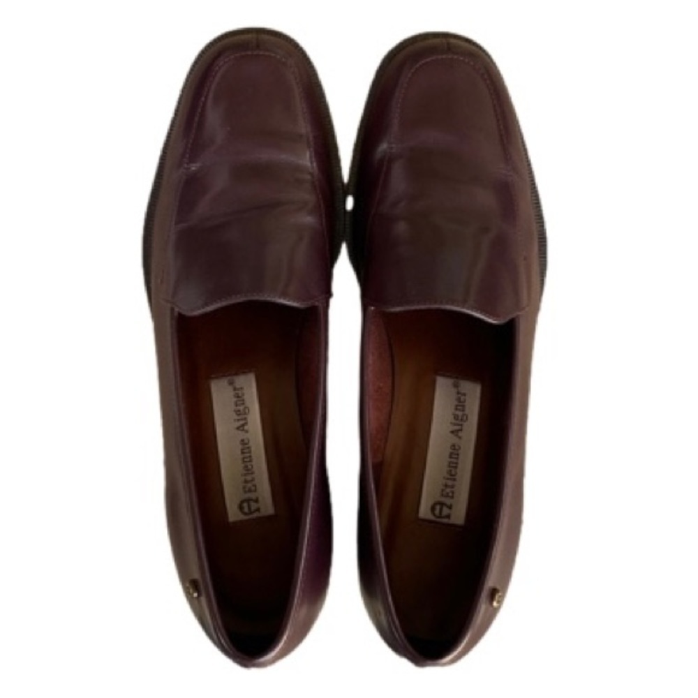 ETIENNE AIGNER Townsend Loafers Leather Slip-on Low Heel Brown Women Size 6N - Picture 2 of 12